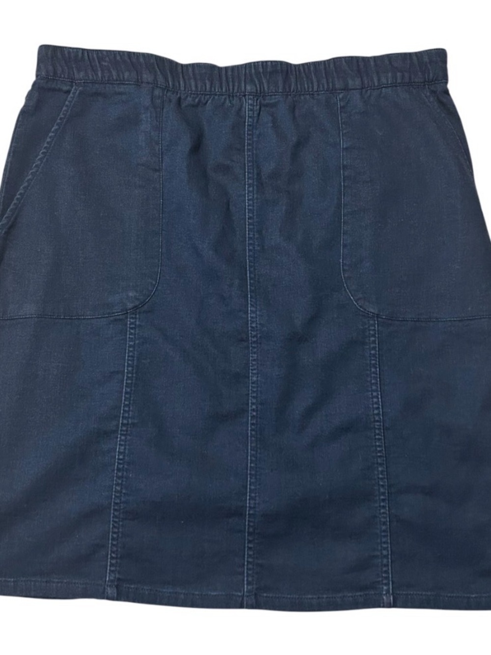Blair Denim Skirt Womens PL Petite Large Dark Wash Pull On Stretch